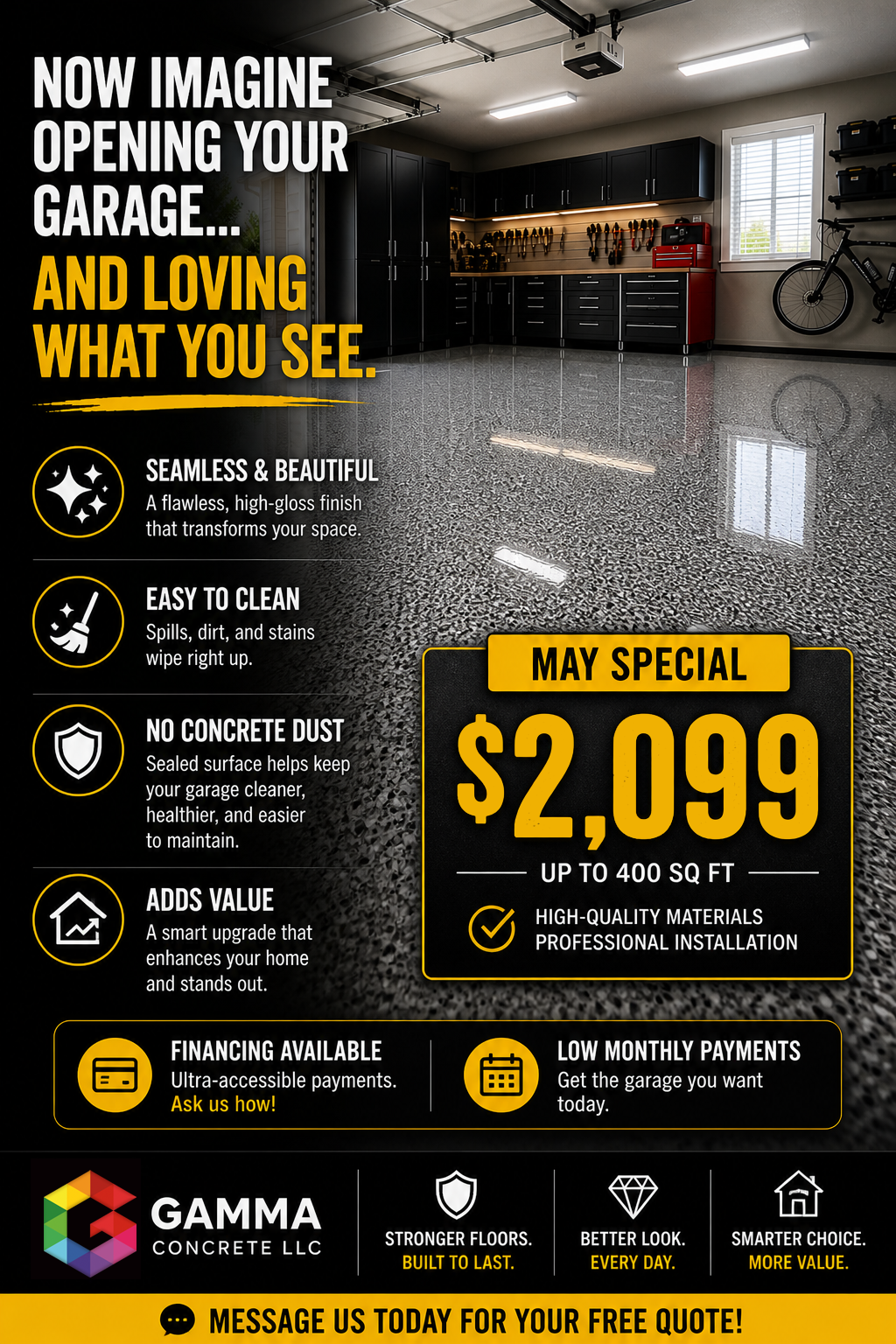 Epoxy garage floor transformation — Gamma Concrete