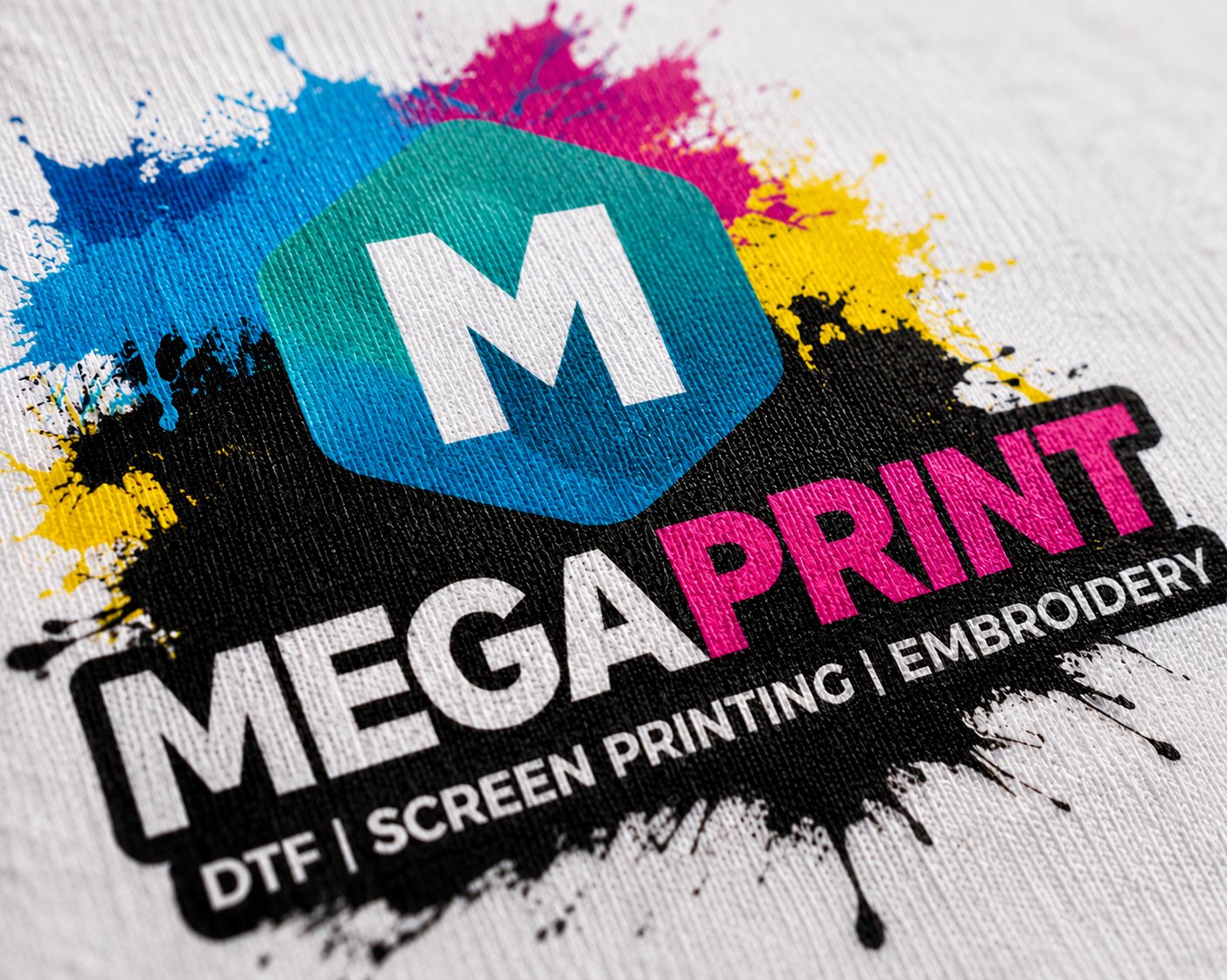 Close-up of DTF print quality on cotton fabric showing vibrant colors and detail