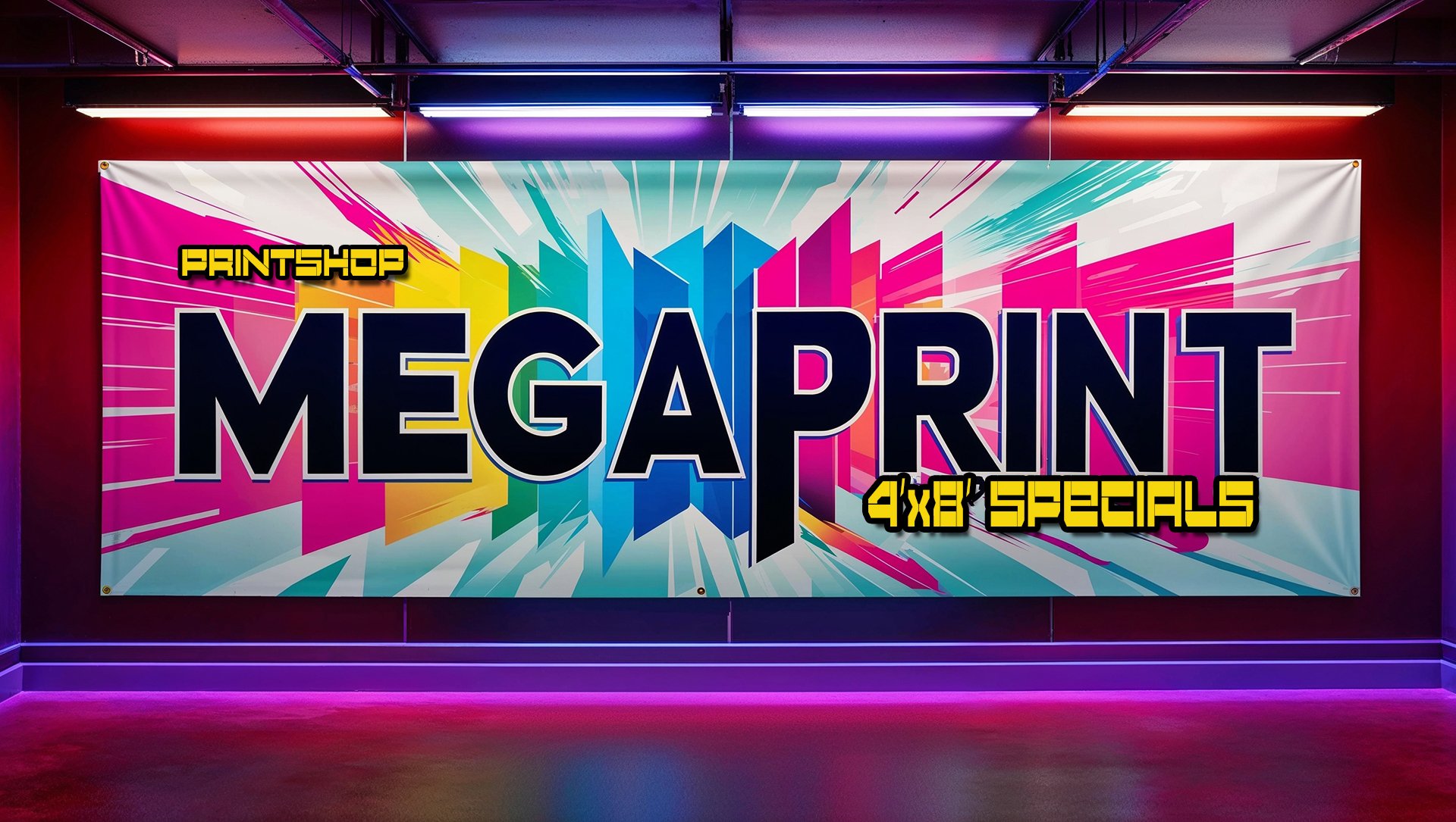 Full-color custom vinyl banner printed by Megaprint USA